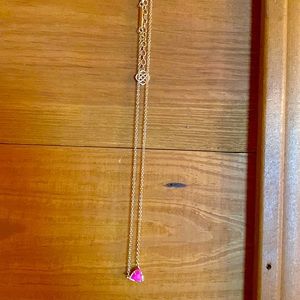 Pink and gold kendra scott necklace
